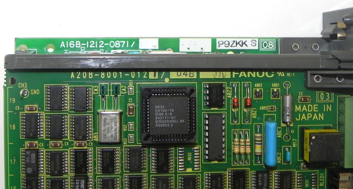 Used FANUC A20B-8001-0121/04B PC BOARD PROCESSOR W/ A16B-1212-0871/17C BOARD