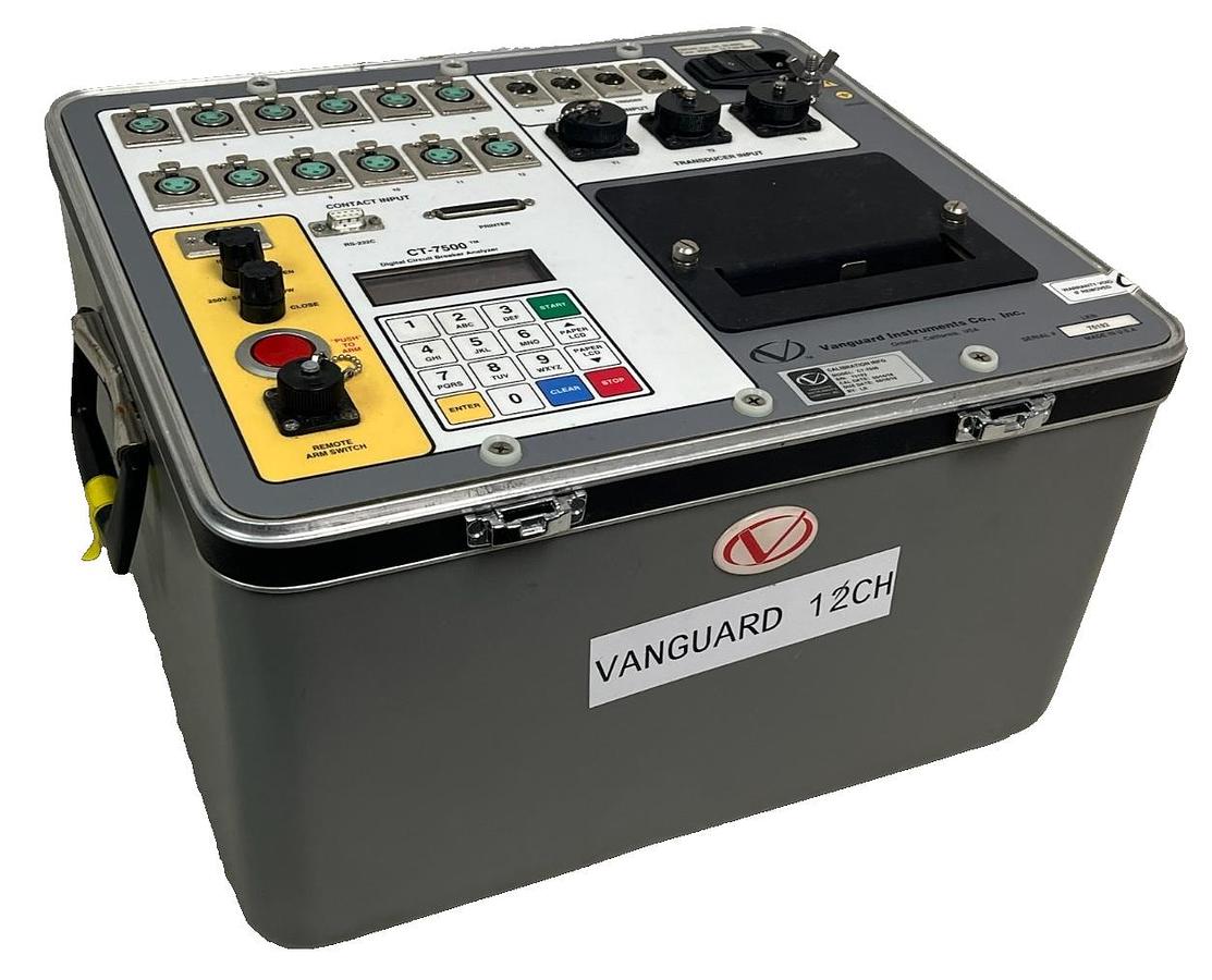 Used Vanguard Instruments CT-7500 Digital Circuit Breaker Analyzer EHV 12-Ch REPAIRED