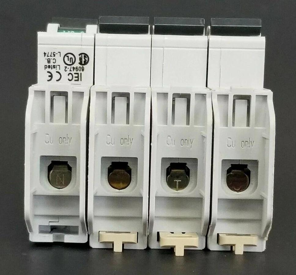 Used LOT OF 4 MERLIN GERIN CAT. NO. 60103 MULTI9 C60 CIRCUIT BREAKERS C2A 240V/60V