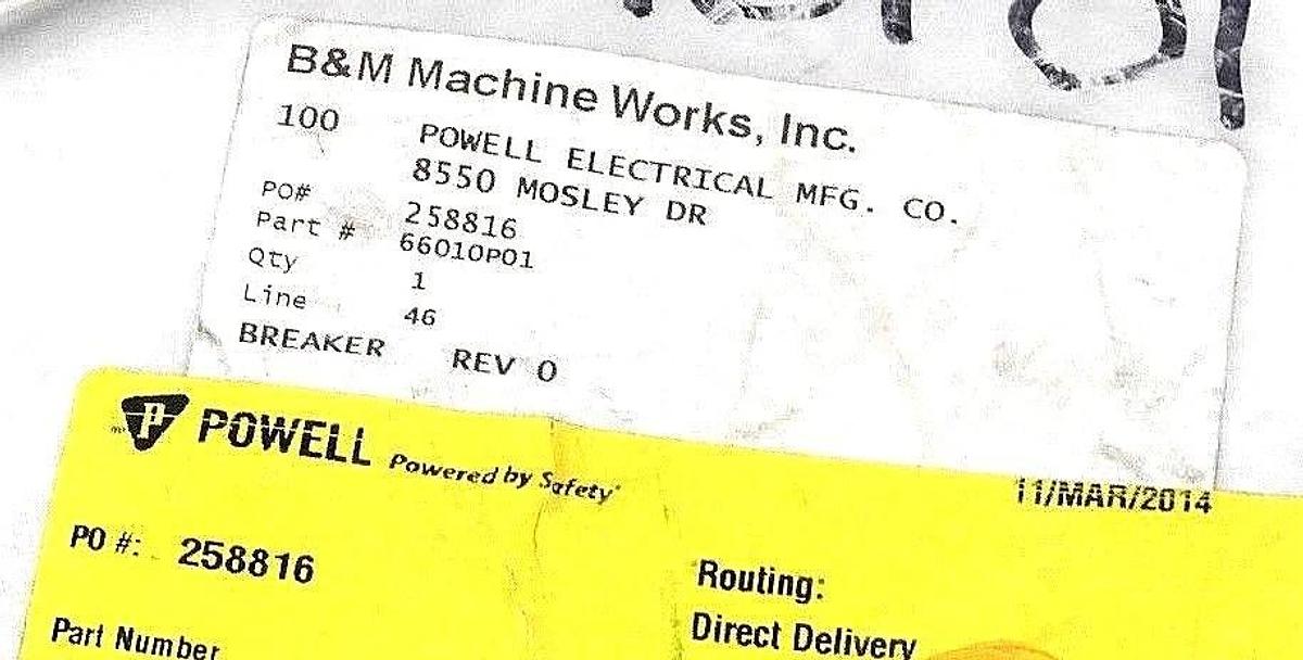 Used NEW POWELL 66010P01 MANUAL HANDLE REPLACEMENT