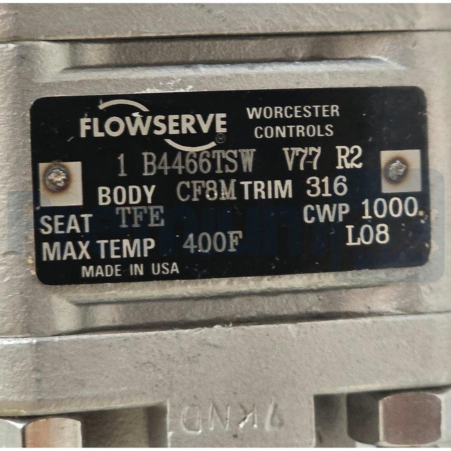 Used Flowserve Worcester Series 39 Actuator 10L-39-SZMS-R6 & B446TSW Ball Valve NSNP
