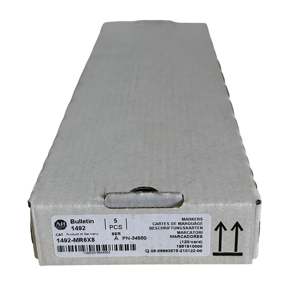 Used 5 NEW ALLEN BRADLEY 1492-MR6X8 /A MARKERS 120/CARD PN-34560 1492MR6X8