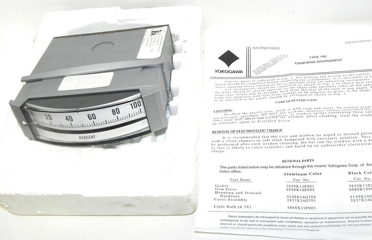 Used NIB YOKOGAWA MODEL 180 PANEL METER EDGEWISE INSTRUMENT 180111FA-SPECIAL
