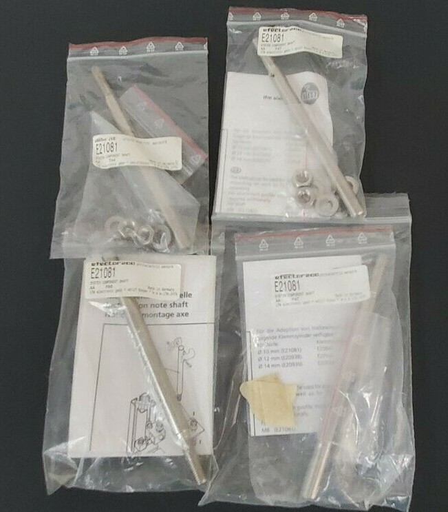 LOT OF 4 NEW EFECTOR E21081 SYSTEM COMPONENT SHAFT MOUNTING RODS