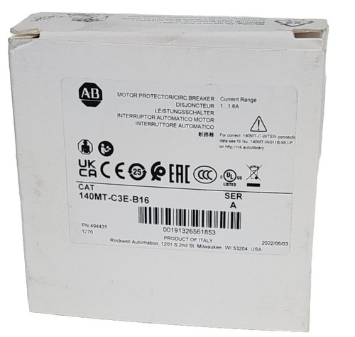 NIB ALLEN BRADLEY 140MT-C3E-B16 MOTOR PROTECTOR CIRCUIT BREAKER SER. A