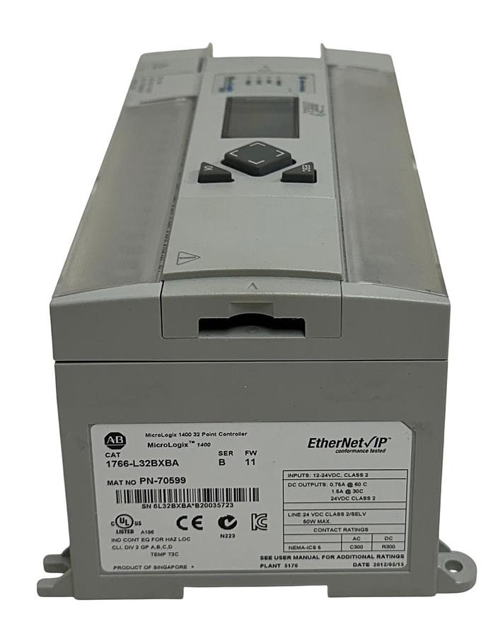 Used ALLEN BRADLEY 1766-L32BXBA /B MicroLogix 1400 32-PT CONTROLLER 12-24VDC USNP