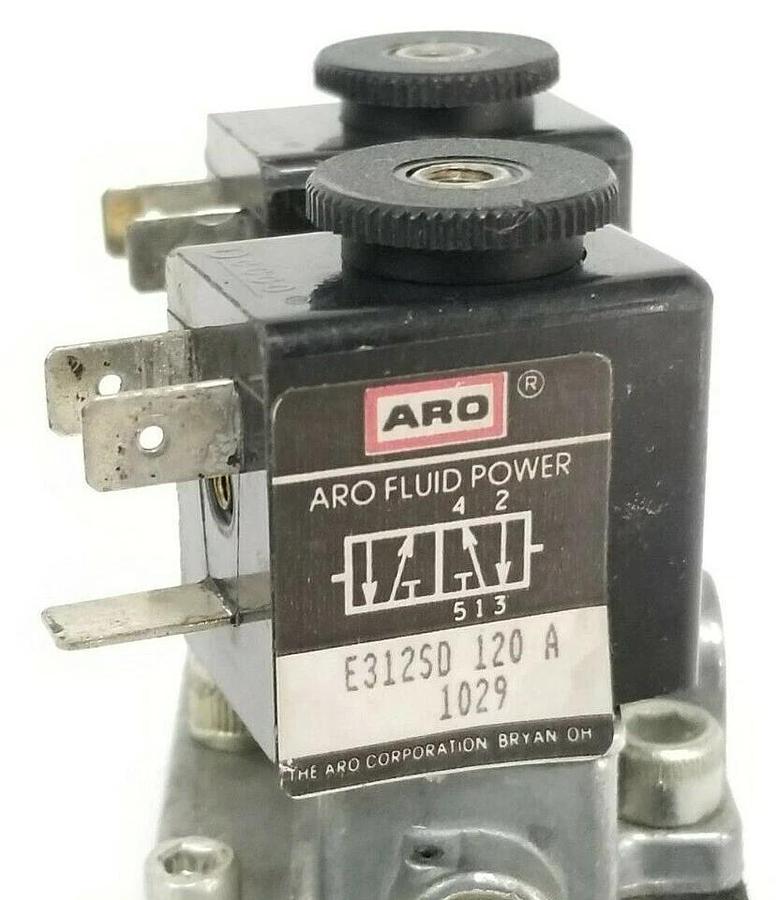 Used ARO INGERSOLL RAND E312SD-120-A VALVE E SERIES 116-218-33 COILS 120V AC