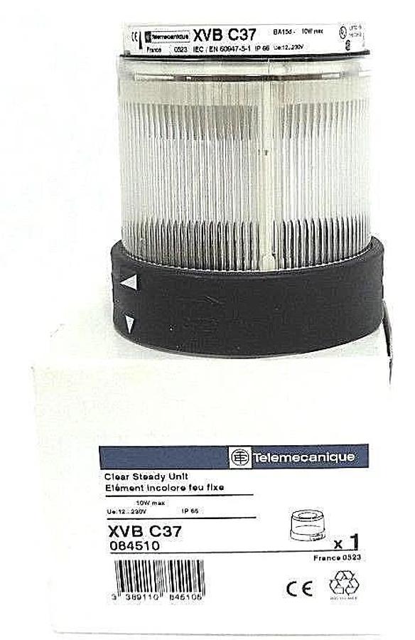 Used NIB TELEMECANIQUE XVBKEQ3743G6 OVER PACK W/ XVB-C37 CLEAR STEADY UNIT & DL1-BDB1