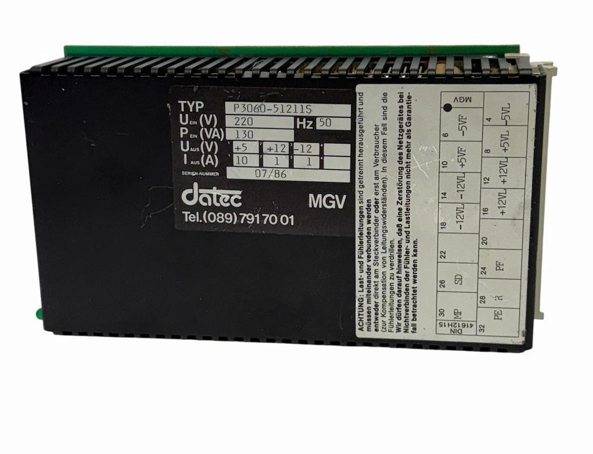 Used DATEC P3060-51211S POWER SUPPLY 220V 50HZ P306051211S