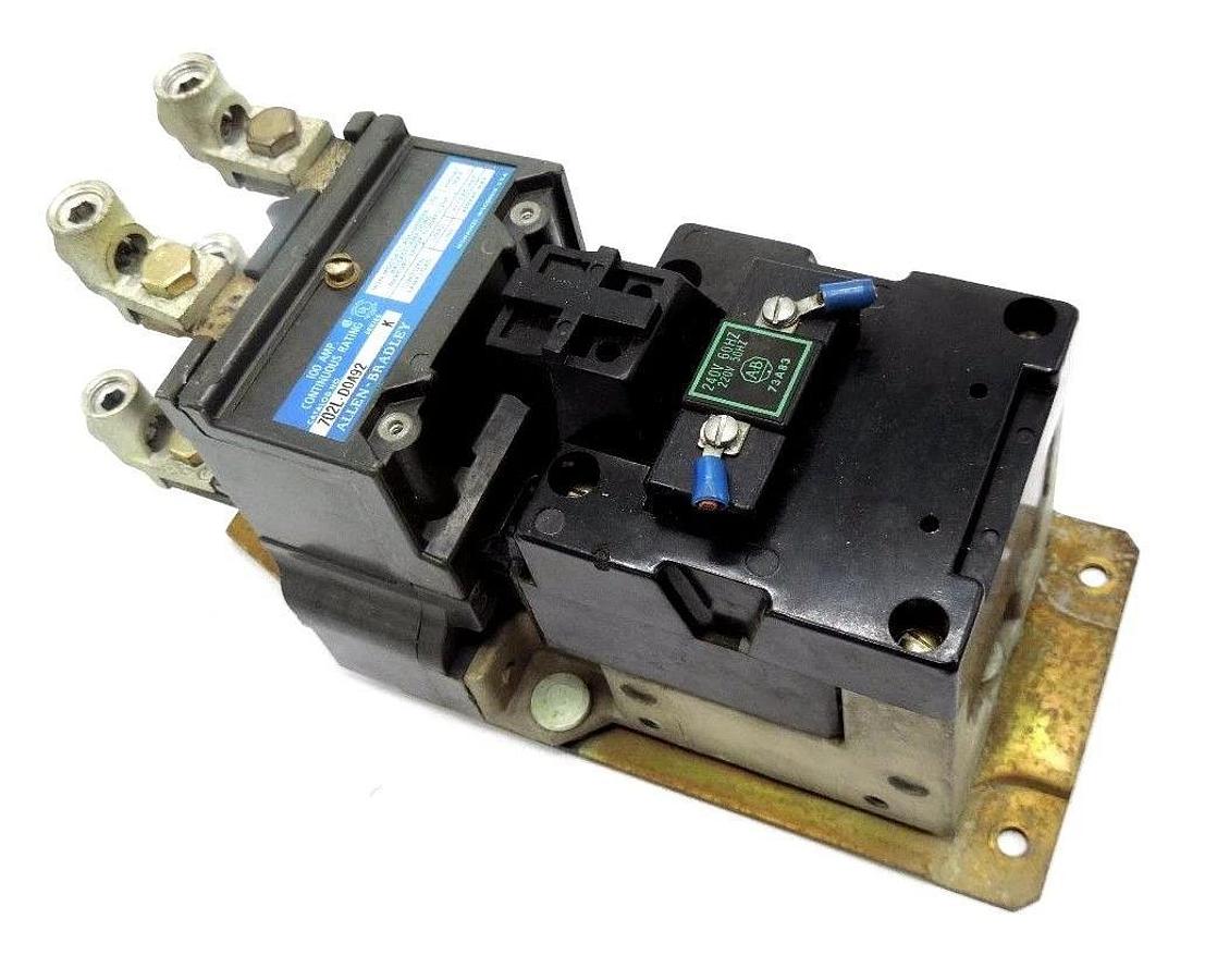 Used ALLEN BRADLEY 702L-DOA92 SER. K SIZE 2 STARTER 600V W/ 73A83 240V COIL