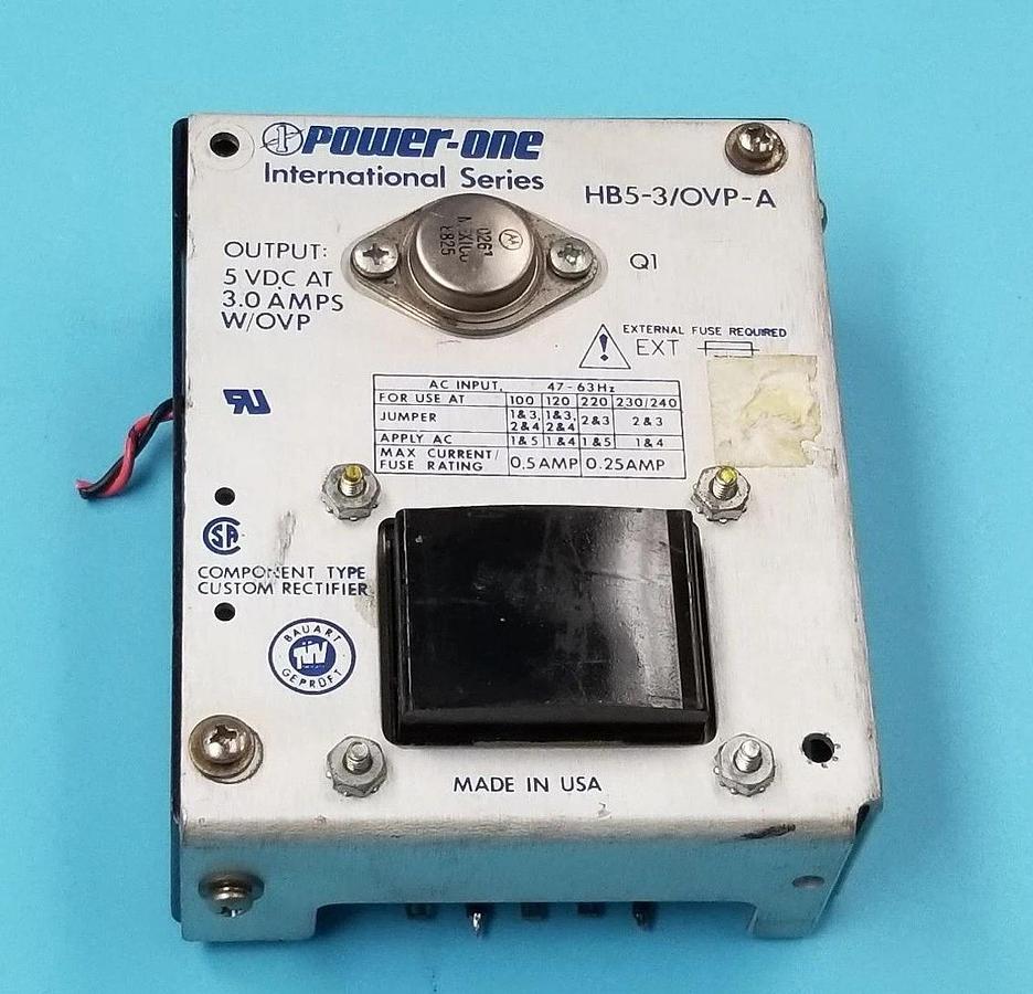 Used POWER-ONE HB5-3/OVP-A POWER SUPPLY 5 VDC 3A, HB53OVPA