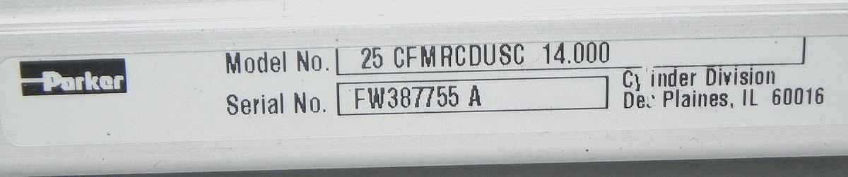 Used NEW PARKER-ORIGA 25-CFMRCDUSC/14.000 RODLESS CYLINDER LINEAR ACTUATOR W/SWITCHES