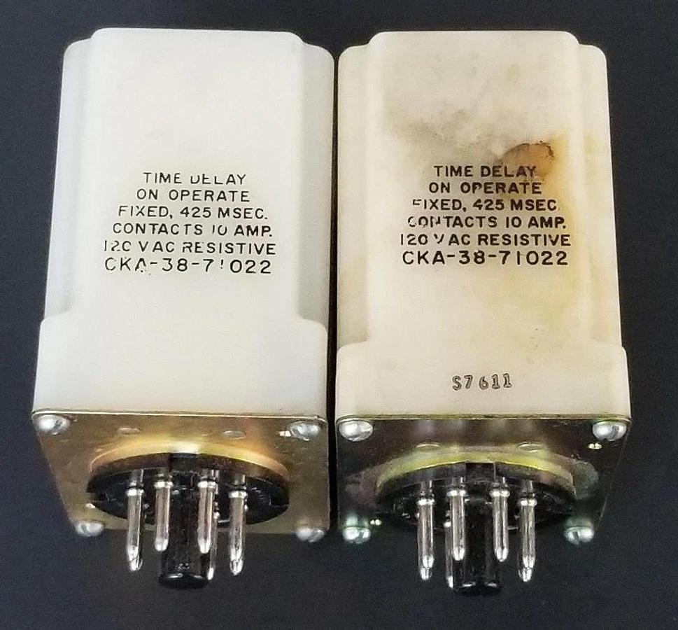 Used LOT OF 2 AMF POTTER & BRUMFIELD CKA-38-71022 TIME DELAY RELAY, 120V, CKA3871022