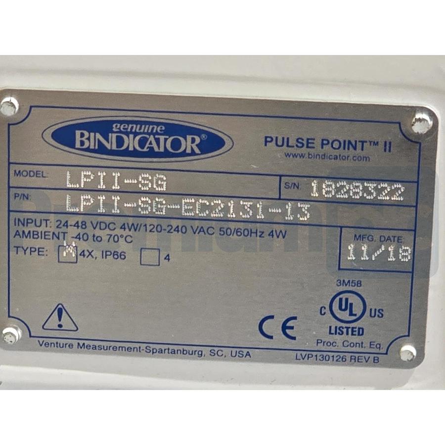Bindicator LPII-SG-EC2131-13 | LPII-SG Pulse Point II Level Switch 24V-240V NSNP