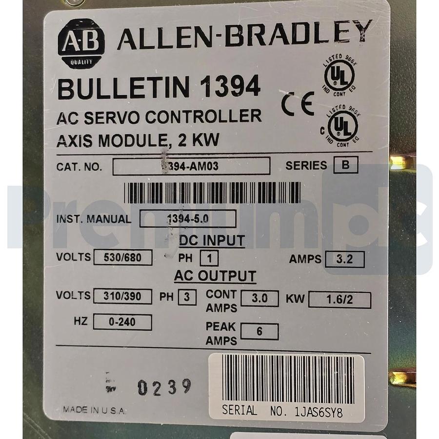 Used Allen Bradley 1394-AM03 /B AC Servo Controller Axis Module 1.6/2kW 1394AM03 USPI