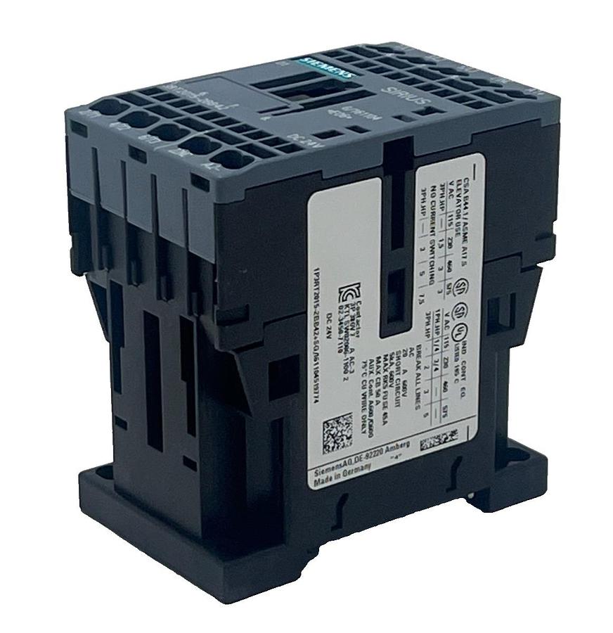 Used SIEMENS Sirius 3RT2015-2BB42 Contactor 7A 24VDC 3-Pole Size S00 DIN Rail Mount