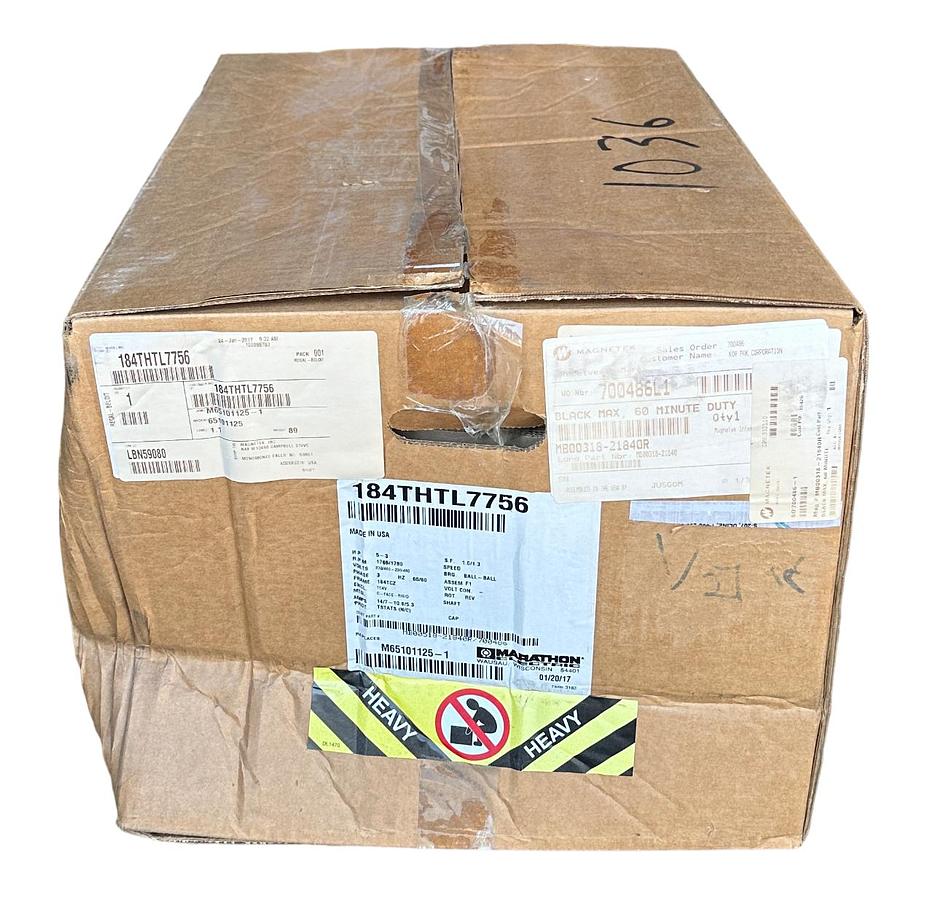 Used NEW MAGNETEK ME MB00318-21840 / SA184THTL7756BB BLACK MAX MOTOR 5-3HP MB00518