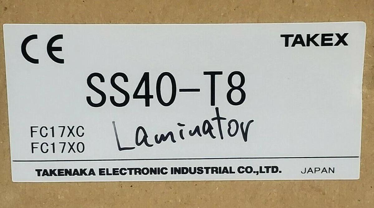 Used NIB TAKENAKA LTD TAKEX SS40-T8 LIGHT CURTAIN SET SS40T8, SS40-TL8, SS40-TR8