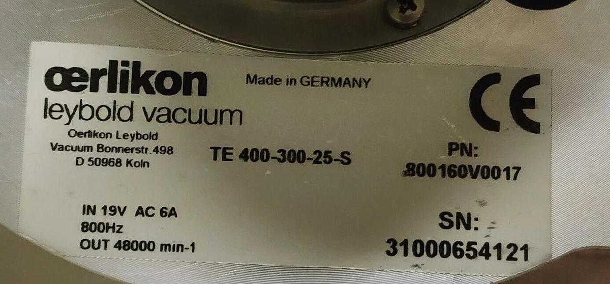 Used OERLIKON LEYBOLD 800160V0017 TURBOVAC CARTRIDGE PUMP TE 400-300-25-S (FOR PARTS)