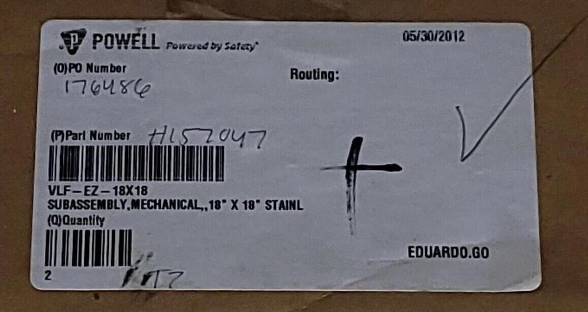 NEW POWELL AIR LOUVERS VLF-EZ-18X18 MECHANICAL SUBASSEMBLY H157047 VLF-EZ