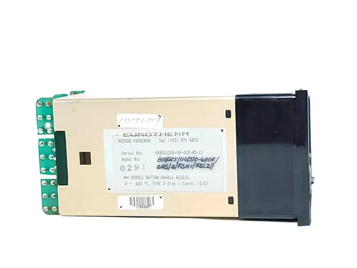 Used EUROTHERM 810 029J TEMPERATURE CONTROLLER DIGITAL DISPLAY 0-600F DEG. TYPE J
