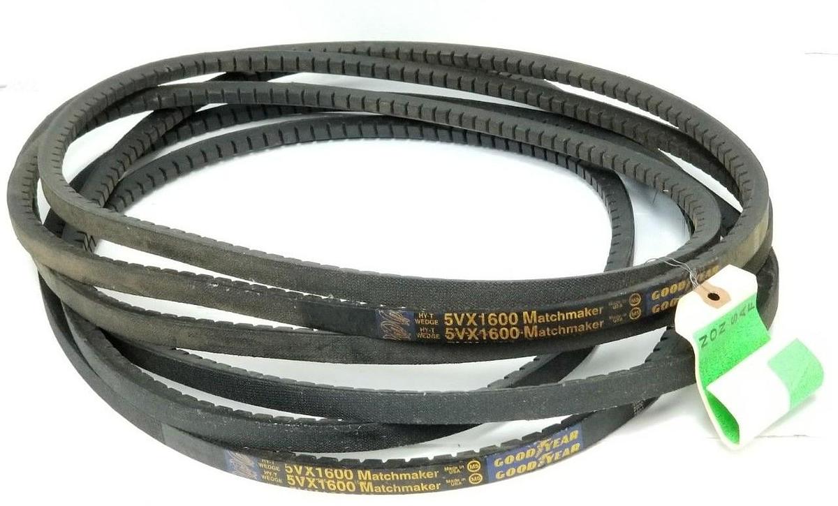 LOT OF 2 NEW GOODYEAR 5VX1600 MATCHMAKER V-BELTS COGGED 5/8 IN WIDTH 160IN O.D.