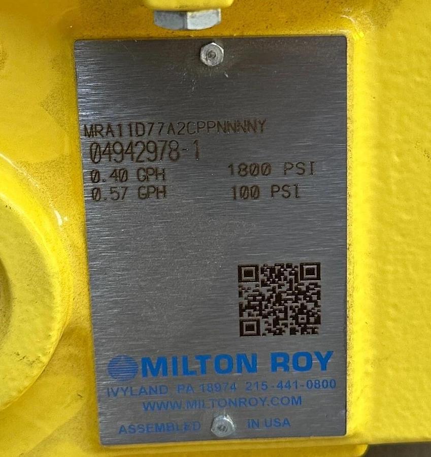 MILTON ROY MRA11D77A2CPPNNNNY mROY MRA SERIES METERING PUMP 0.40/0.57GPH NSNP