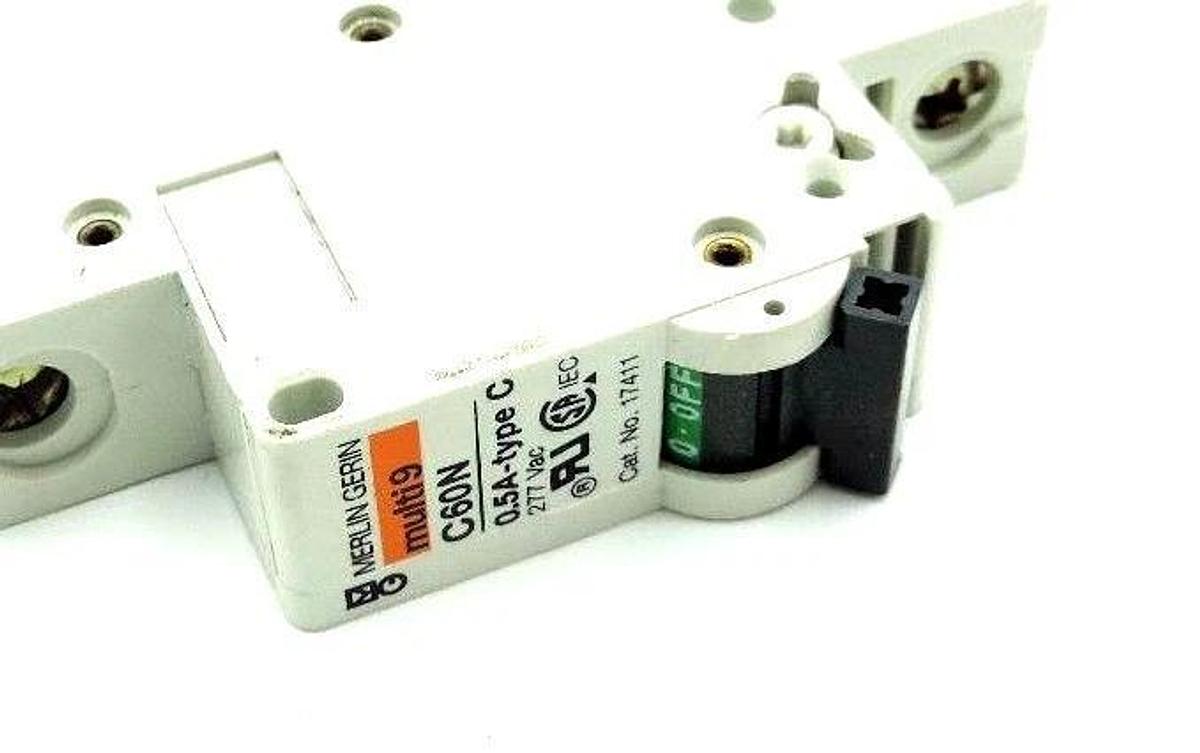 Used MERLIN GERIN 17411 CIRCUIT BREAKER 0.5A-TYPE C 277V, MULTI 9 C60N