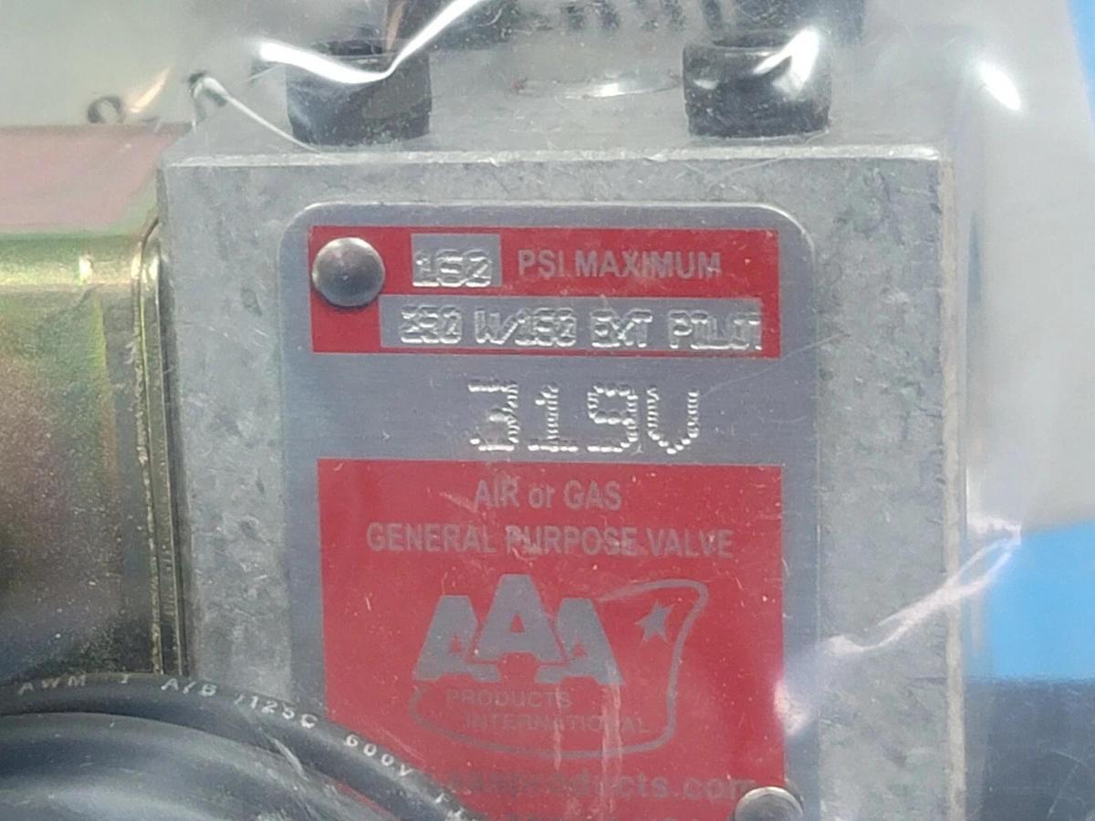 Used NIB AAA PRODUCTS 319V VALVE 2 POSITION 0.25'' PORT 50 TO 160 PSI 120VAC 11W COIL