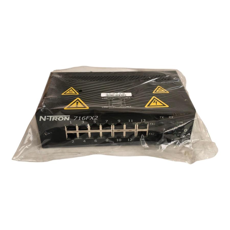 Used Red Lion | N-Tron 716FX2-ST Managed Ethernet Switch 14 RJ45 2 ST Fiber NSMP