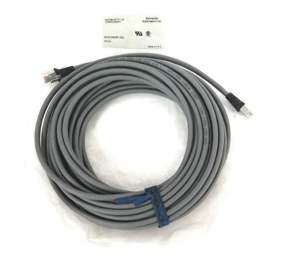 NEW SCHNEIDER MODIBUS PLUS 170MCI02080 DOUBLE-ENDED RJ45 CABLE 30FT PV:01