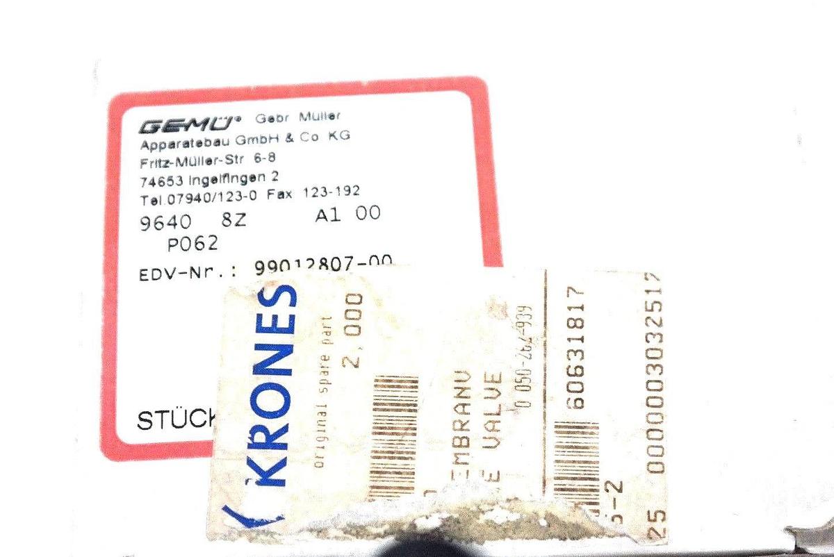 Used NIB GEMU 99012807-00-2037751 DRIVE VALVE I-DE-99012807-00-2037751, 9901280700