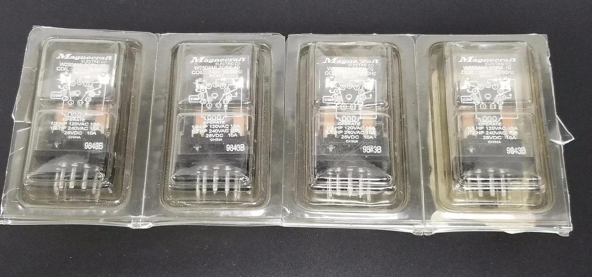 Used LOT OF 4 NEW MAGNECRAFT W250AML2CPX-10 COILS W250AML2CPX10, 240V, 50/60HZ