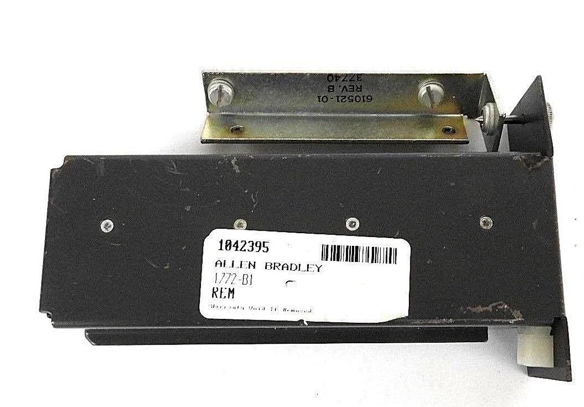 Used ALLEN BRADLEY 1772-B1 BATTERY TRAY HOUSING W/ 610521-01 RAIL MOUNT