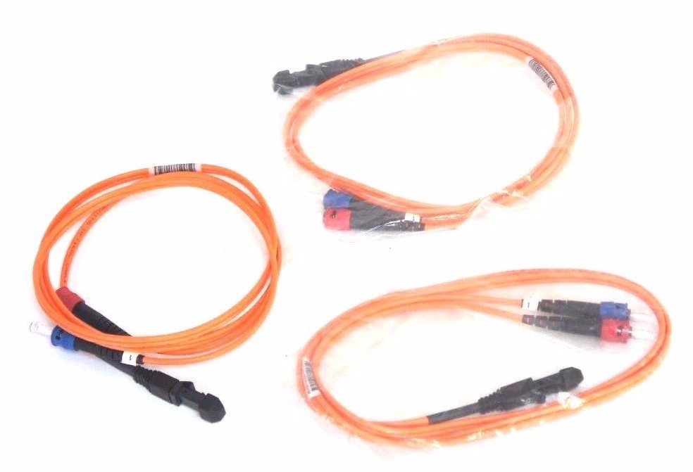 Used LOT OF 3 NEW CORNING OPTICAL CABLES 10/03 2 MM50 TB2 DFNR DFN FT4