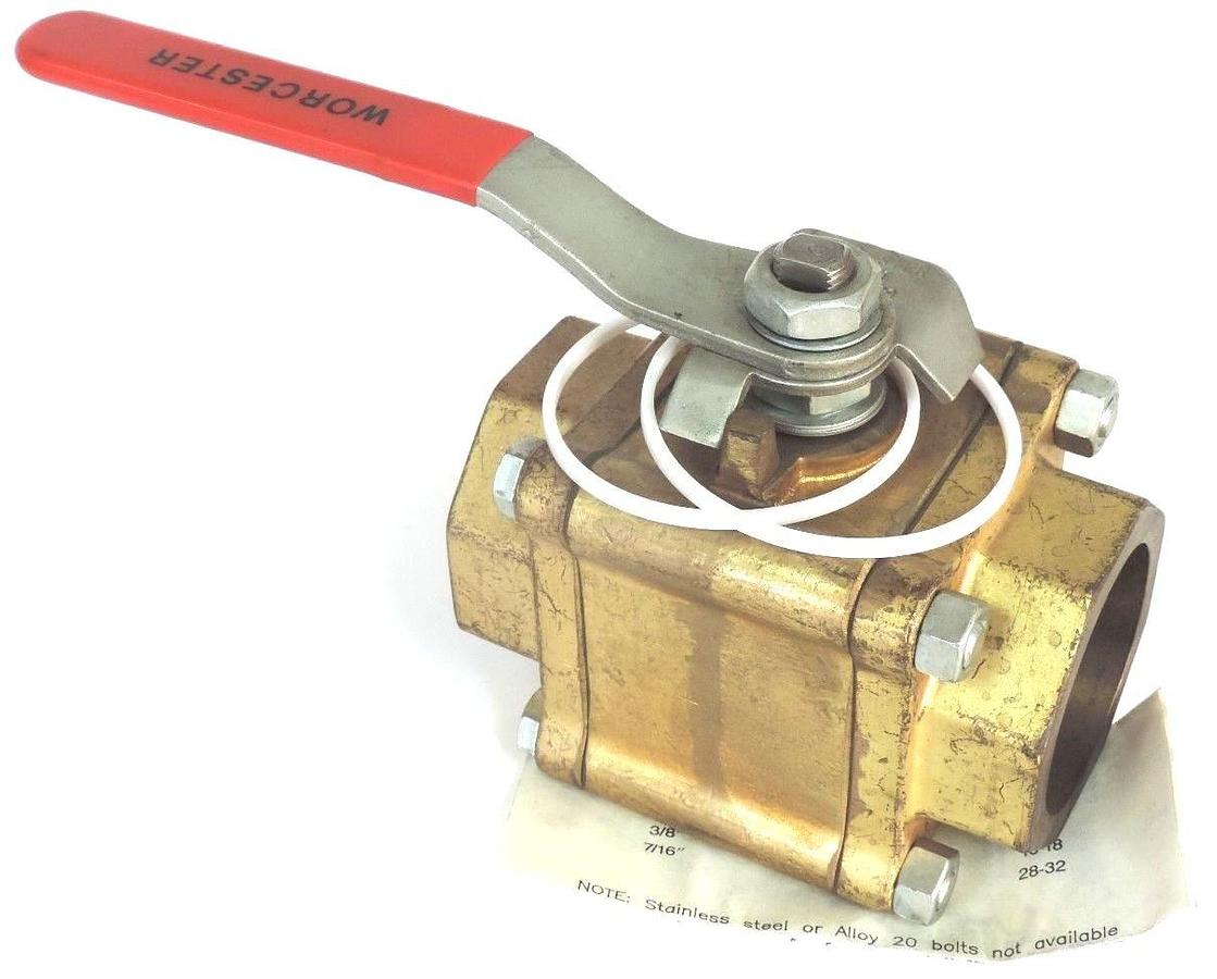 Used NEW WORCESTER 2" 416TTE BALL VALVE R16CWP1000 THREE PIECE