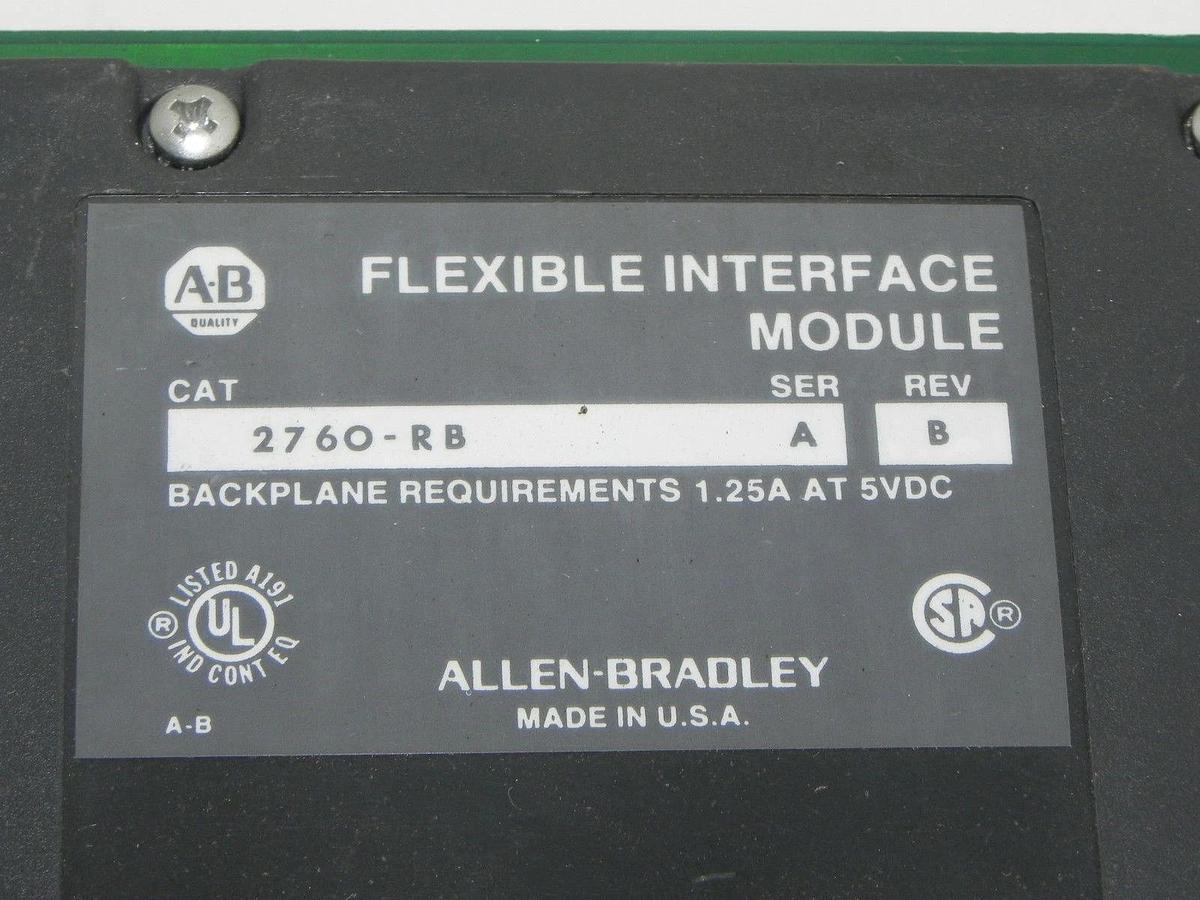 Used 2 ALLEN BRADLEY 2760-RB FLEXIBLE INTERFACE MODULE SER. A REV. B W/ 2760-SFC1