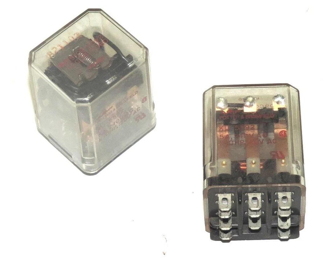 Used LOT OF 2 POTTER & BRUMFIELD KU-5592 RELAYS 5AMP, 50/60HZ 09C01DDD71