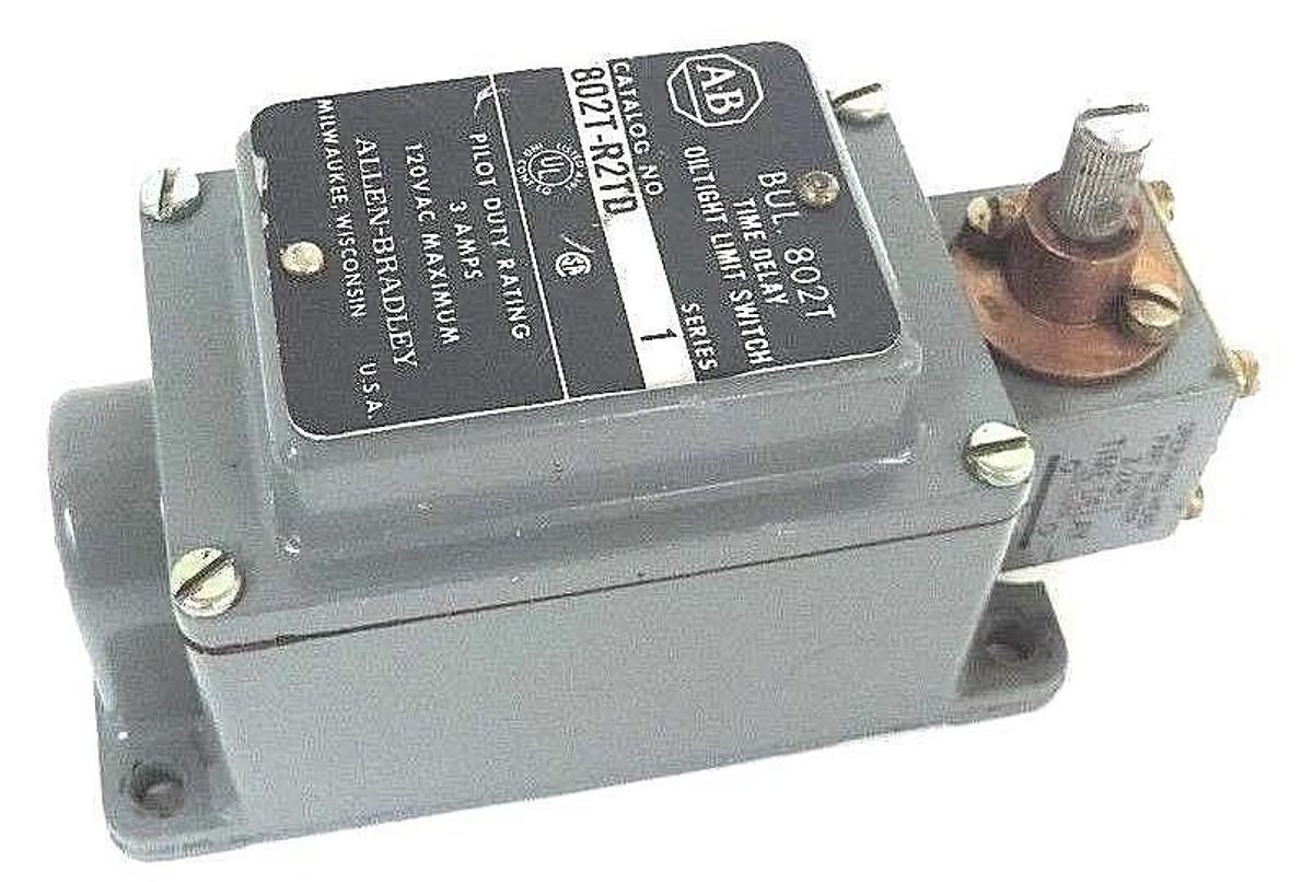 Used ALLEN BRADLEY 802T-R2TD SER. 1 TIME DELAY OILTIGHT LIMIT SWITCH W/ Z-24811 HEAD