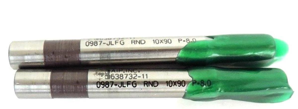 Used LOT OF 2 NEW AIP INC. 638732-11 PUNCHES 0987-JLFG RND 10X90 P=8.0