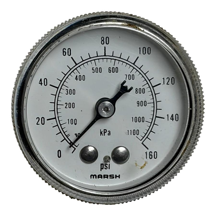 Used Parker Pneumatic Filter Regulator 07E33A13AB Max 250 PSI w/ Marsh 160 PSI Gauge