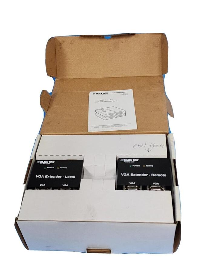 Used NEW BLACK BOX AC555A-R2 / AC555AR2 VGA EXTENDER KIT W/ AUDIO