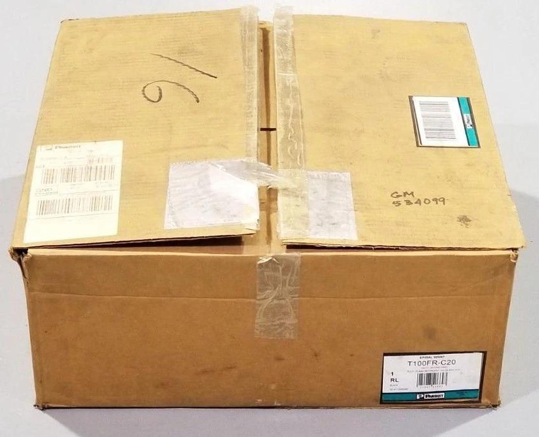 Used NIB PANDUIT T100FR-C20 SPIRAL WRAP 100 FT. (30.5M) POLY. FLAME RETARDANT 1 IN.