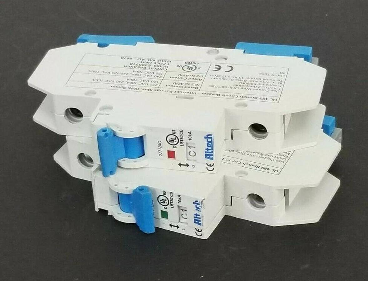 Used LOT OF 2 ALTECH UL-489 BRANCH CIRCUIT BREAKERS E305318 120-277VAC 10kA AD-6670