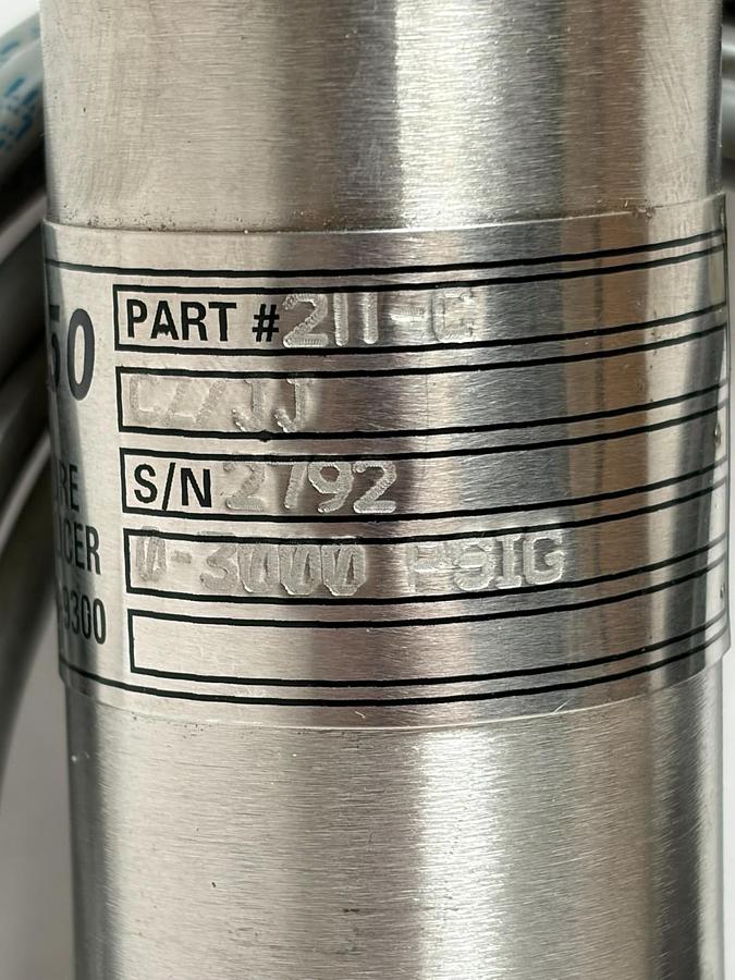 Used GP:50 211-C-RT-7/CZ/JJ Pressure Transducer 0-3000 PSIG Stainless New Calibration
