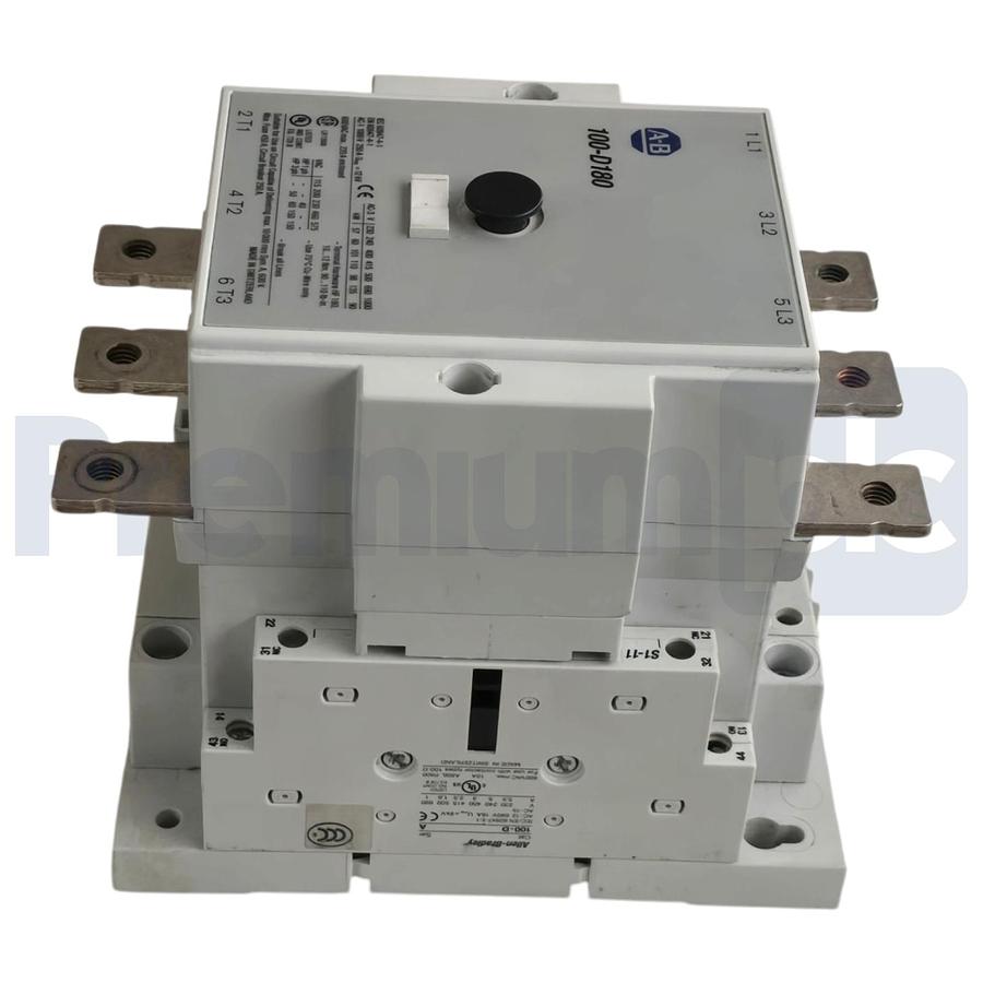Used Allen Bradley 100-D180A11 /A 3-Pole IEC AC Contactor 180A, 220–240VAC coil USPI