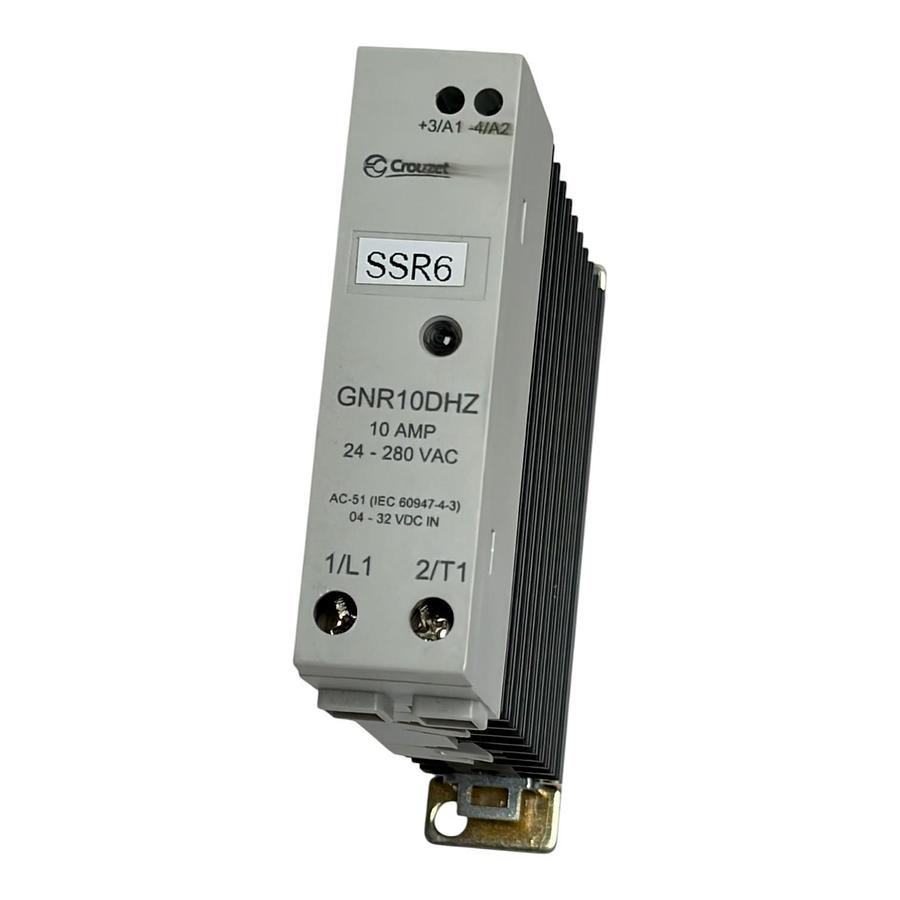 Used Crouzet GNR10DHZ Cooltech Solid State Relay SSR 10A 24-280VAC 4-32VDC Heatsink