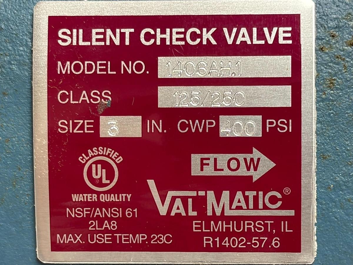 Used Val-Matic 1406AH.1 Wafer Style Silent Check Valve 6" CI/LF BRZ 125/250 - New