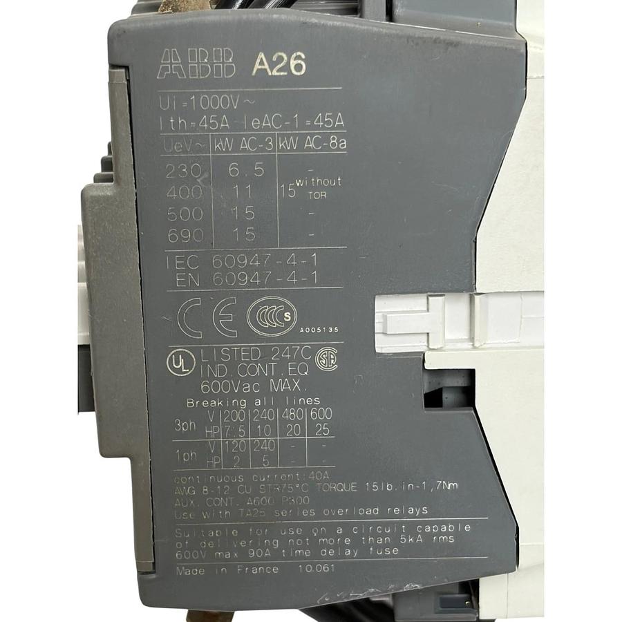 Used Rotork 48054 Reversing Contactor Assembly Dual ABB A26-30-01 Valves VM5-1