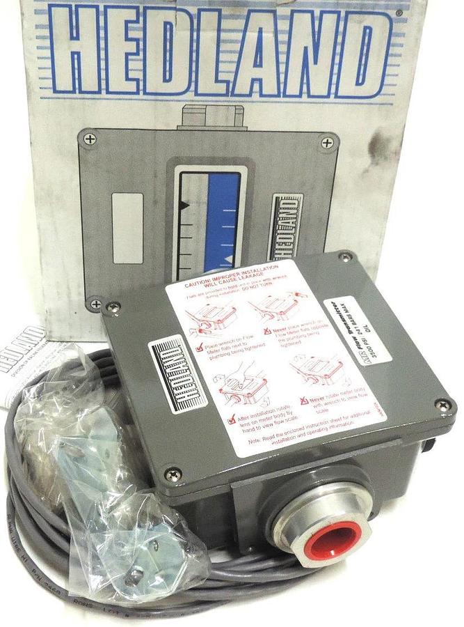 Used NIB HEDLAND H701A-030-MR FLOW METER 3/4" NPT OIL 30GPM, MR FLOW TRANSMITTER